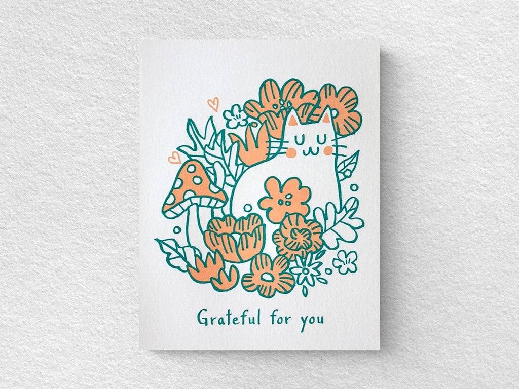 Grateful Cat Flat Cards - Set of 8