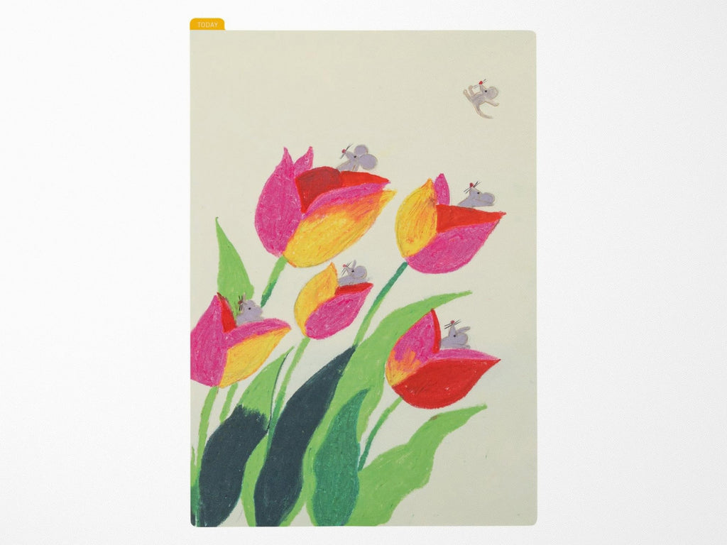 Hobonichi Pencil Board for A5 Size - Keiko Shibata Swaying Tulips