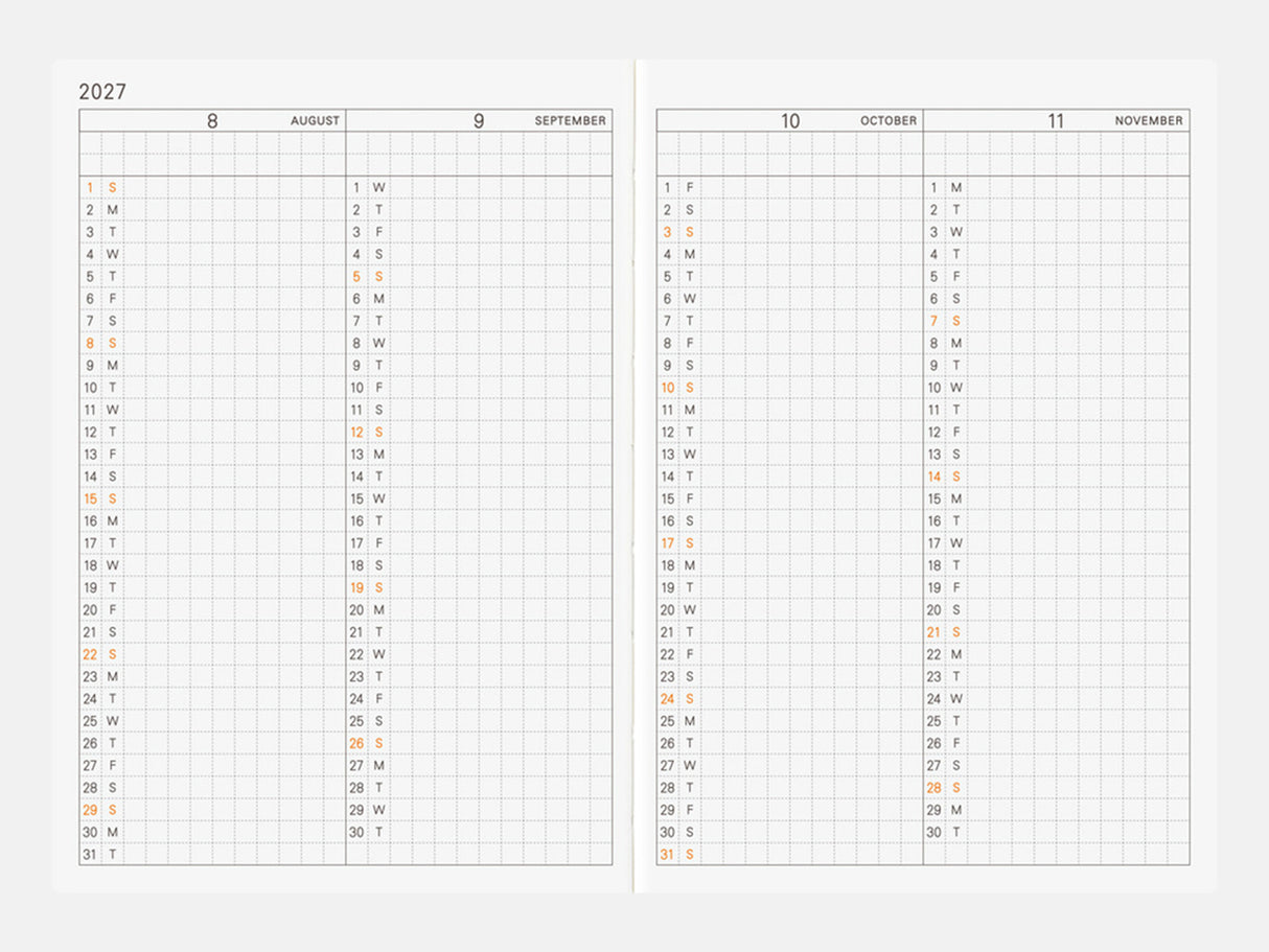 Hobonichi Techo 2027 Planner Book A6 - ENGLISH