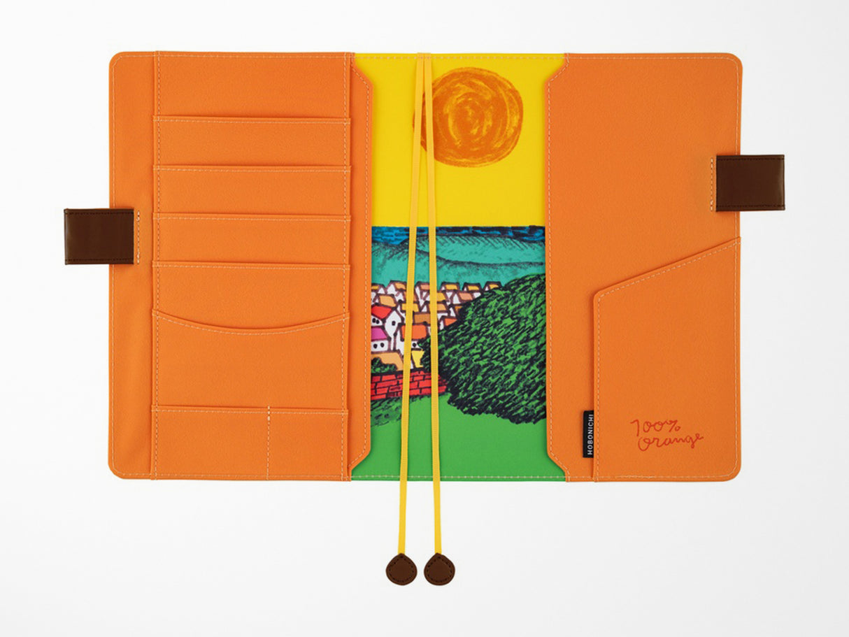 Hobonichi Techo A5 Cousin Cover + Book - 100%ORANGE: Where's the Squirrel Going