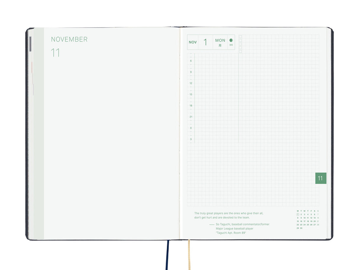 Hobonichi Techo A5 Hon 2027 - Slash (Navy)