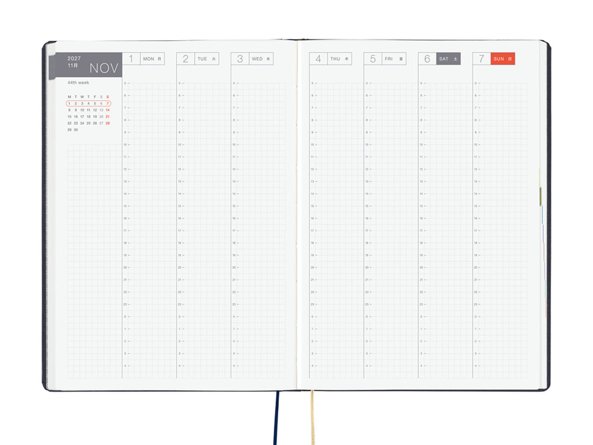 Hobonichi Techo A5 Hon 2027 - Slash (Navy)