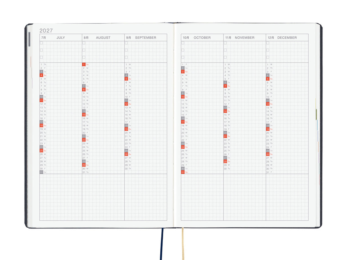 Hobonichi Techo A5 Hon 2027 - Slash (Navy)