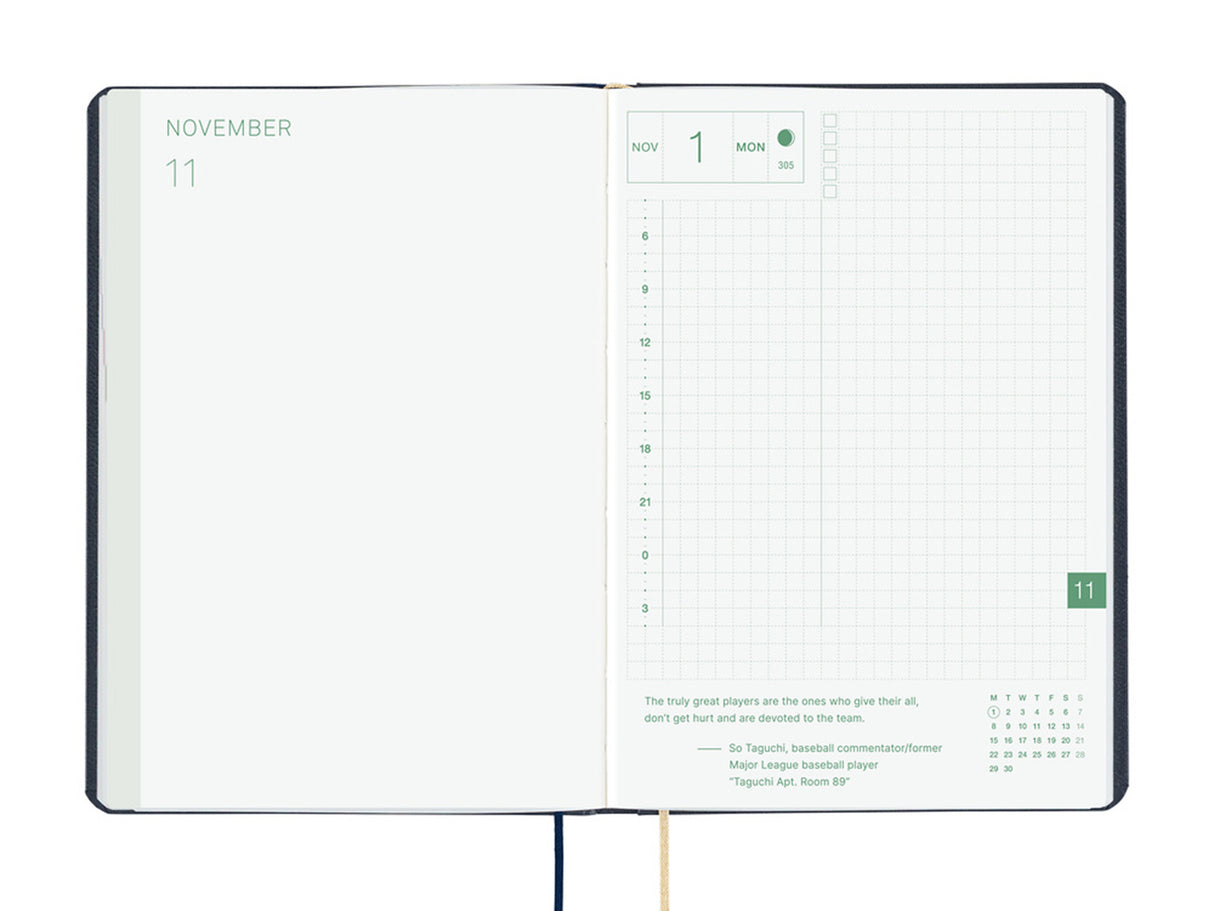 Hobonichi Techo A6 Hon 2027 - Slash (Navy)
