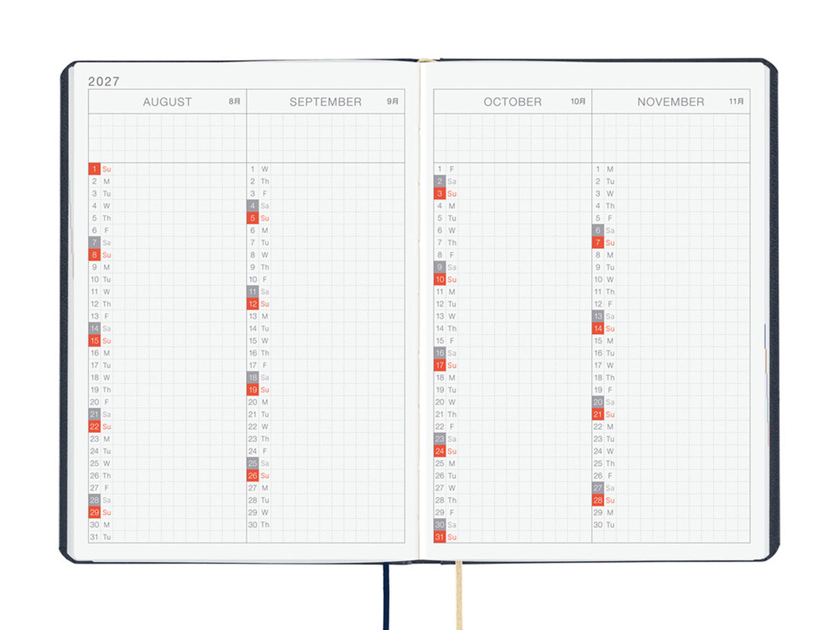 Hobonichi Techo A6 Hon 2027 - Slash (Navy)