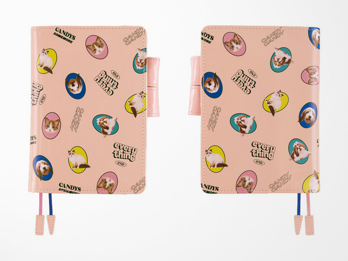 Hobonichi Techo A6 COVER ONLY - Candy Stripper Random Dog & Cat