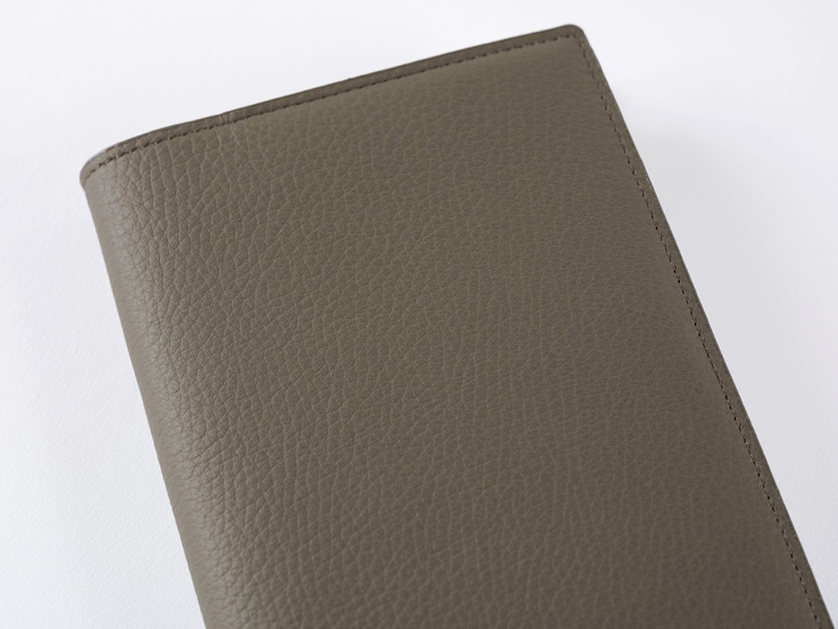 Hobonichi Techo A6 Original Cover + Book - Taut Leather Gray & Light Blue