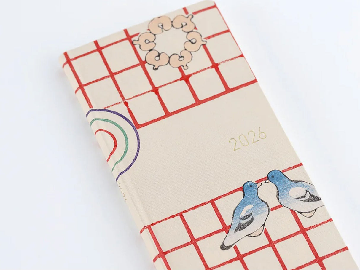 Hobonichi Techo Weeks 2026 - Unsodo: Bijutsukai Blue Pigeons