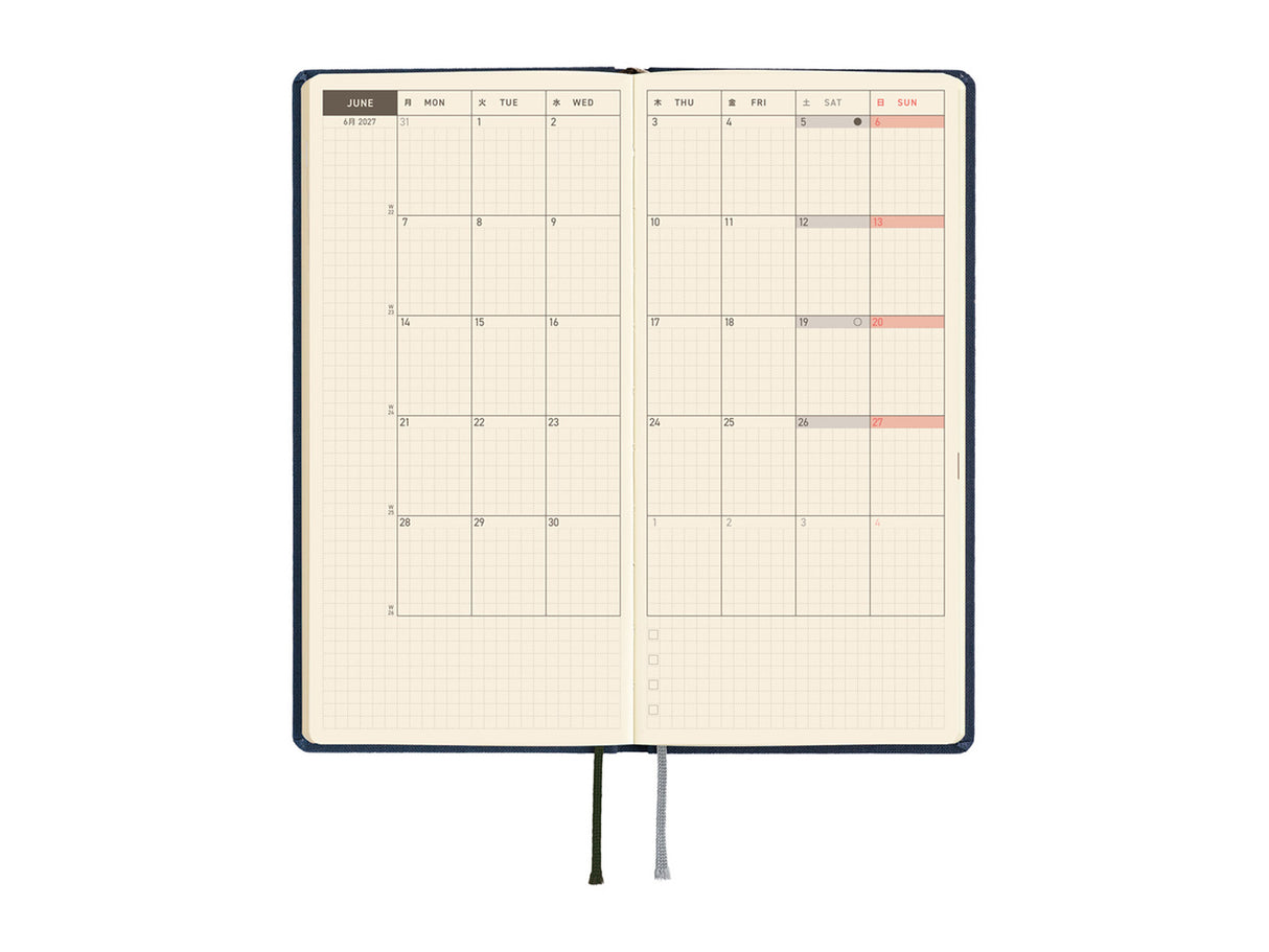 Hobonichi Techo Weeks 2027 - Colors: Midnight Blue