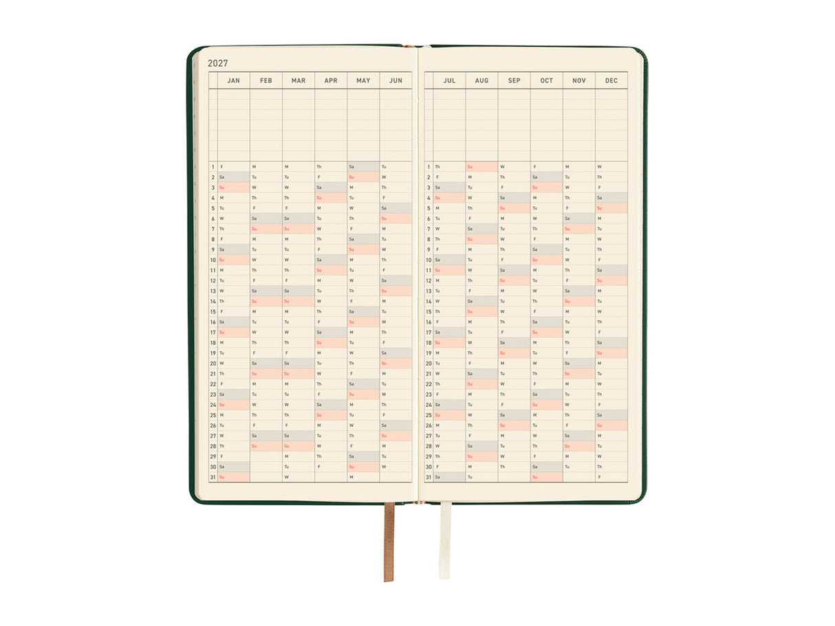 Hobonichi Techo Weeks 2027 - Leather: Forest Green