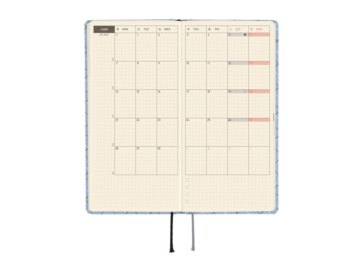 Hobonichi Techo Weeks 2027 - Shirt Fabric: Graph Plaid