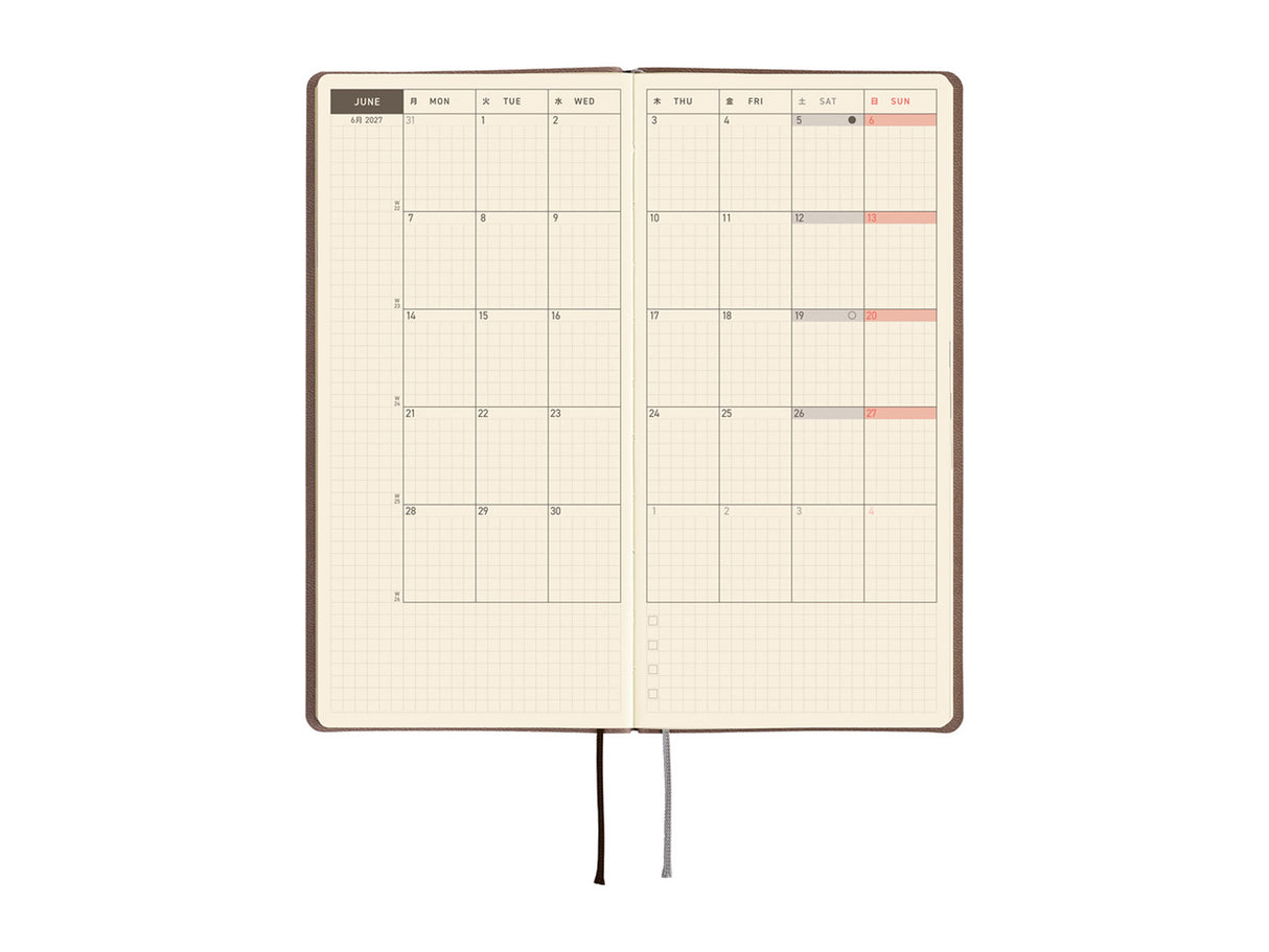 Hobonichi Techo Weeks 2027 - Smooth: Cafe au Lait