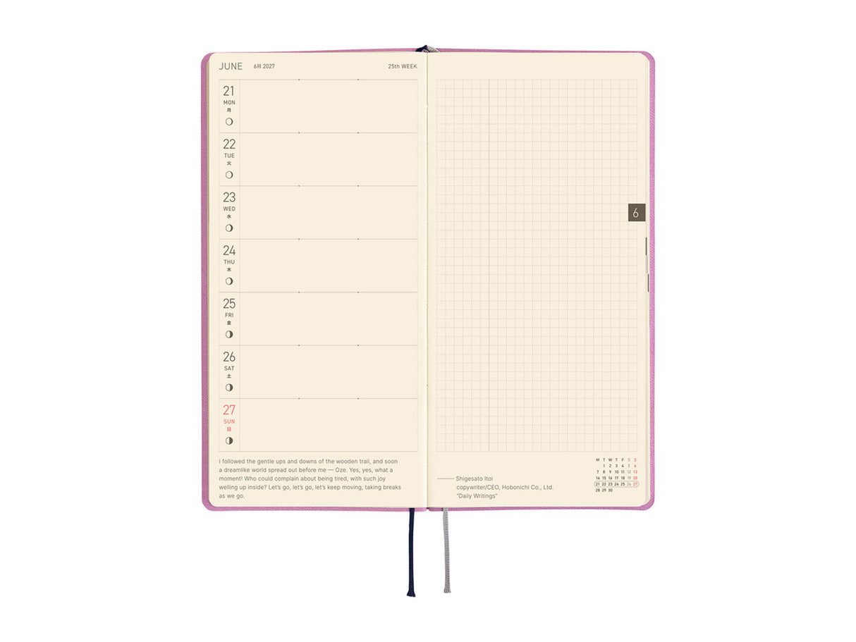 Hobonichi Techo Weeks 2027 - Smooth: Lavender Milk