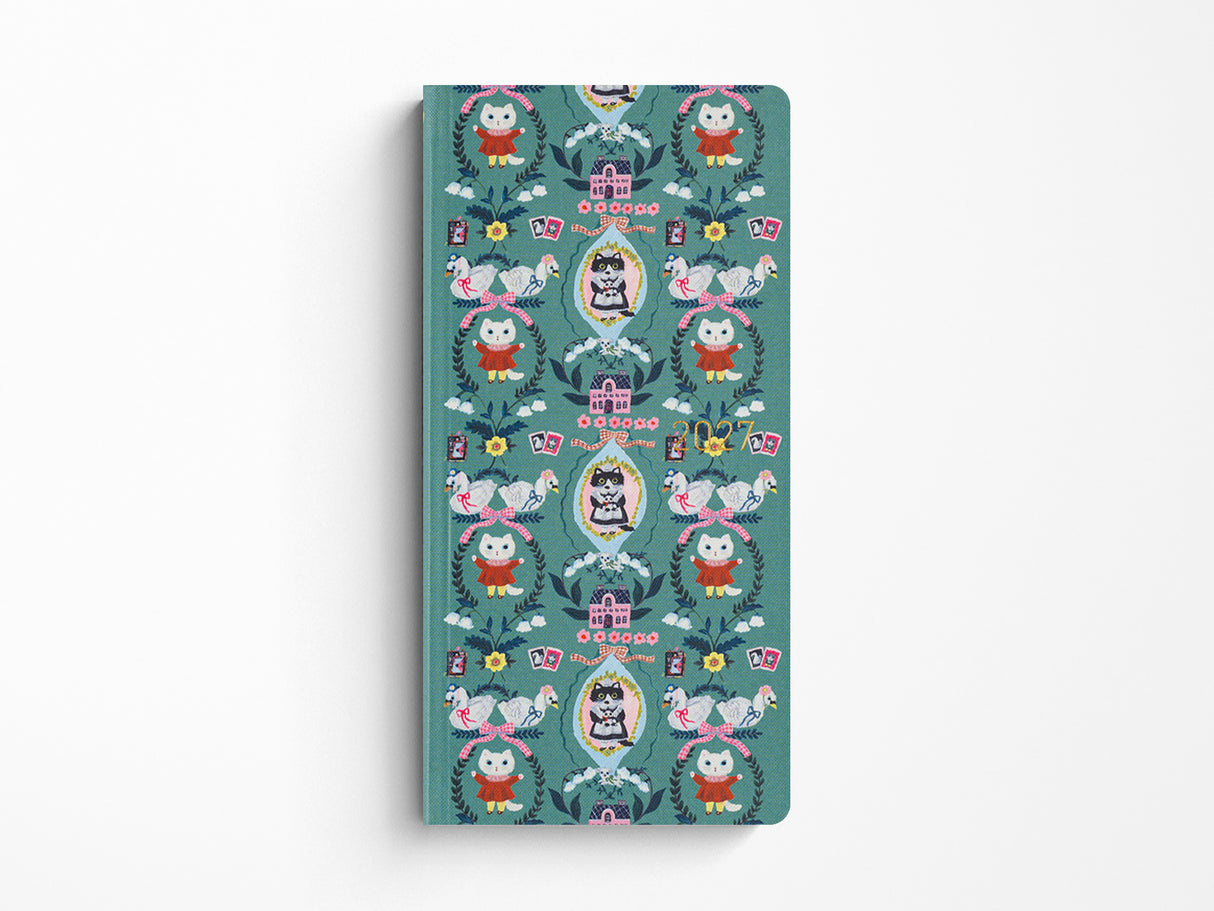 Hobonichi Techo Weeks 2027 - Yumi Kitagishi: White Cat Wallpaper