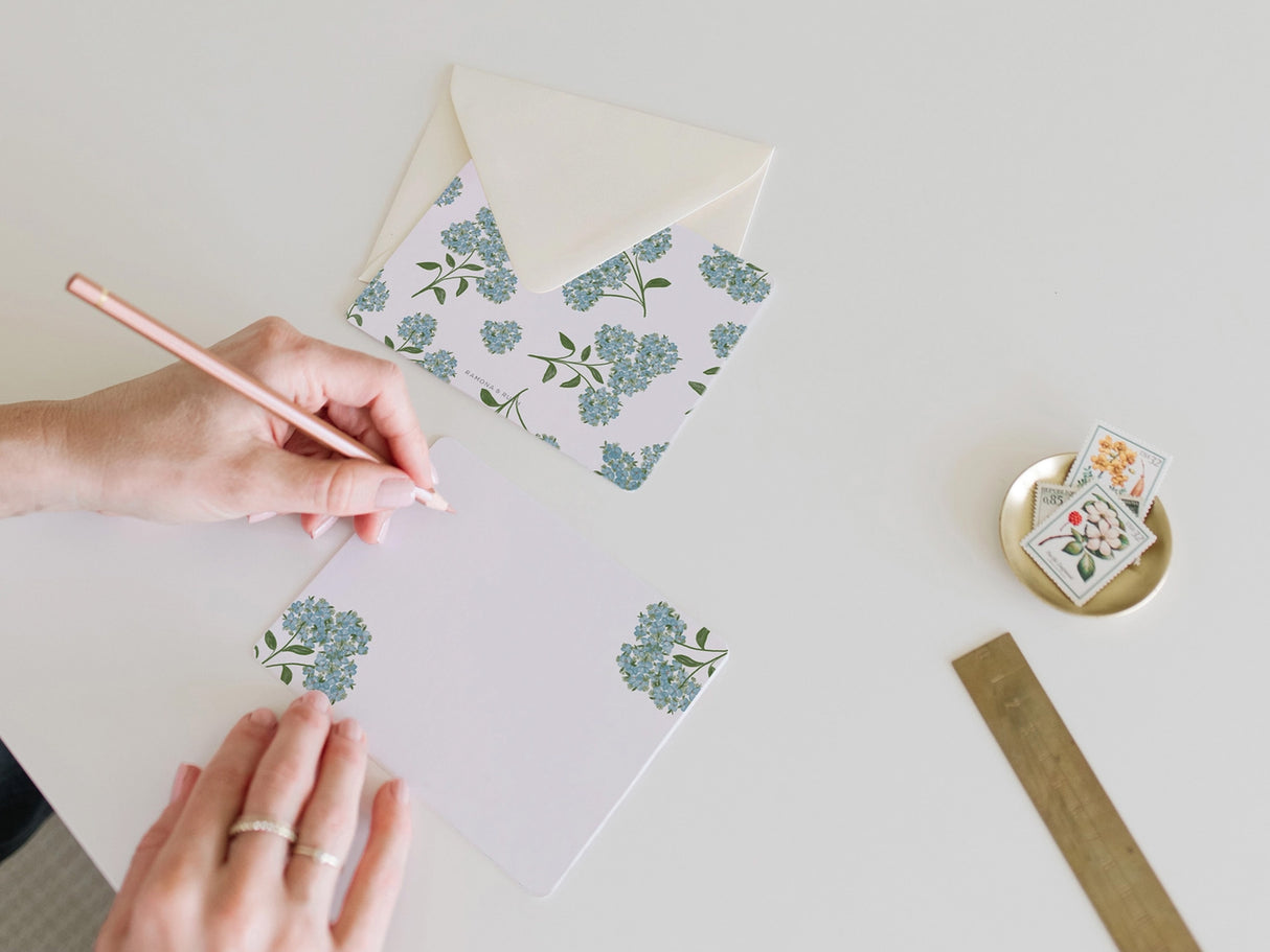 Hydrangea Flat Notes - Boxed Set of 6