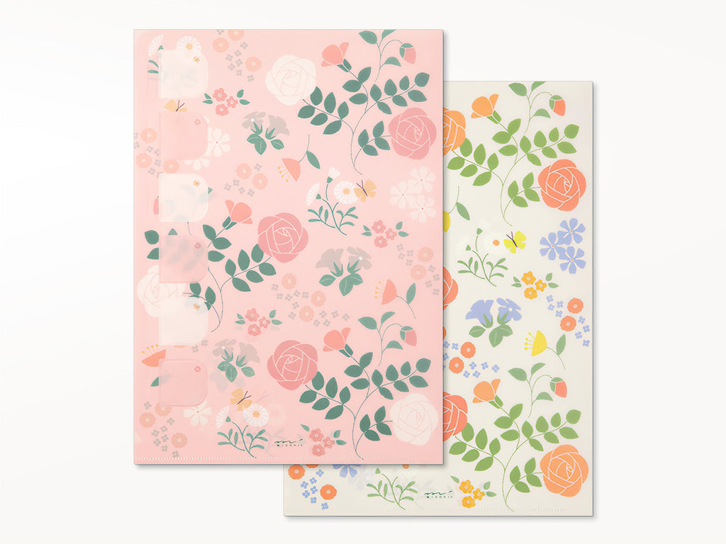 Index A4 Flowers Clear Folder