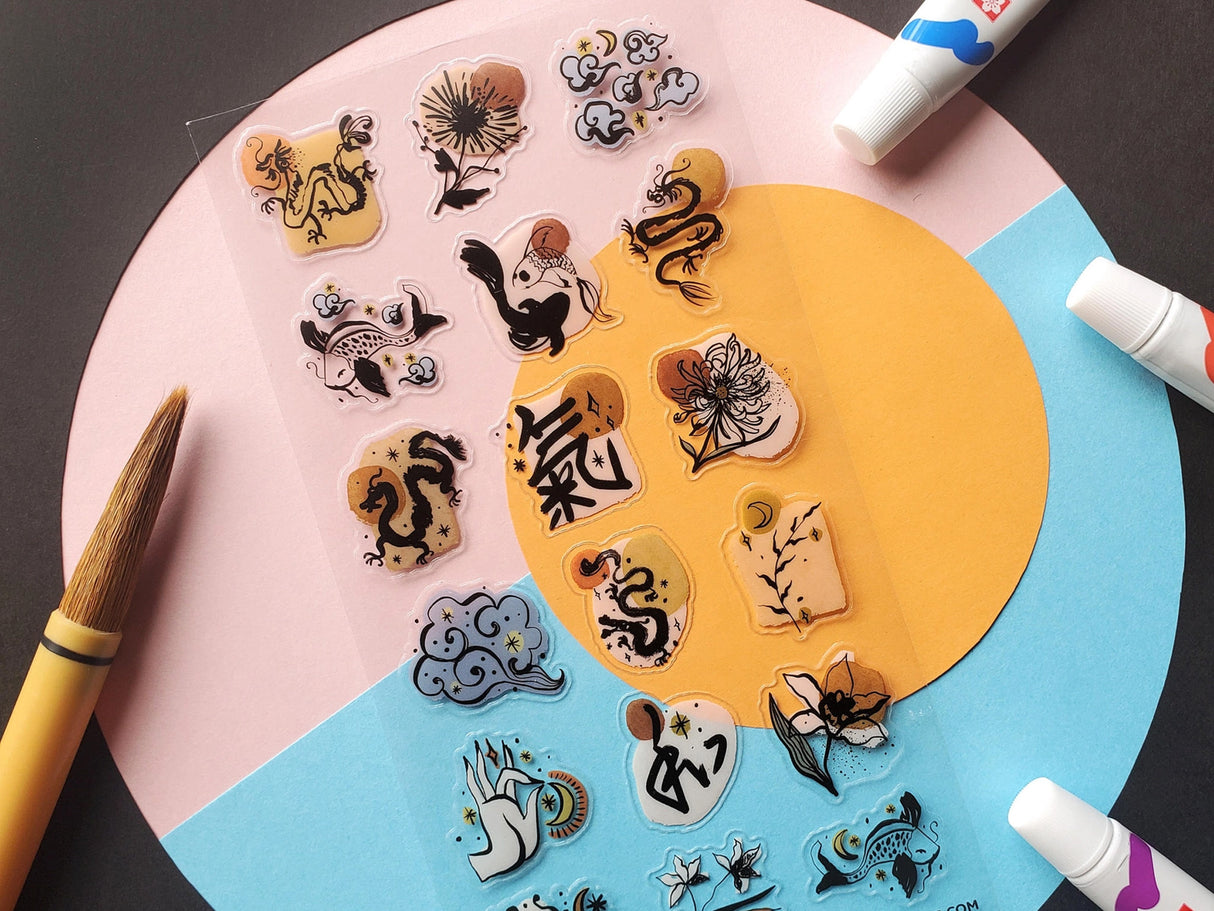 Ink Brush Art Sticker Sheet