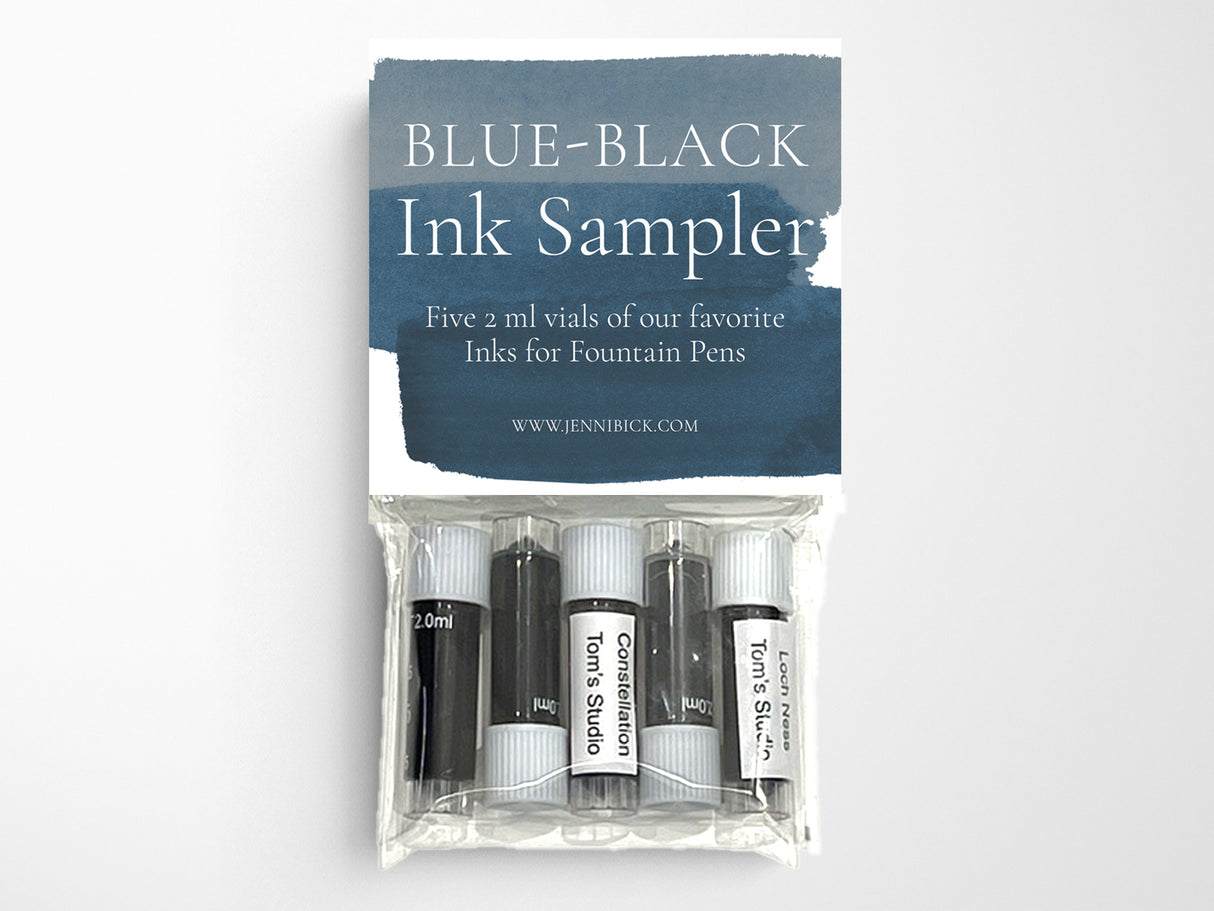 Ink Sampler Set of 5 Black-Blues