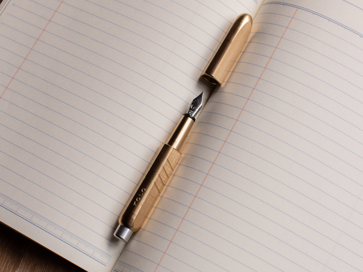 KOLO Tino Fountain Pen - Raw Brass