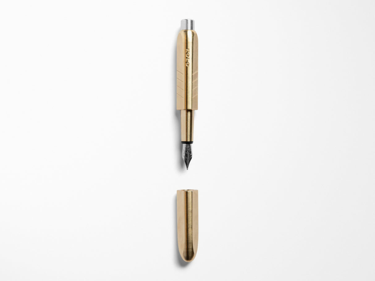 KOLO Tino Fountain Pen - Raw Brass