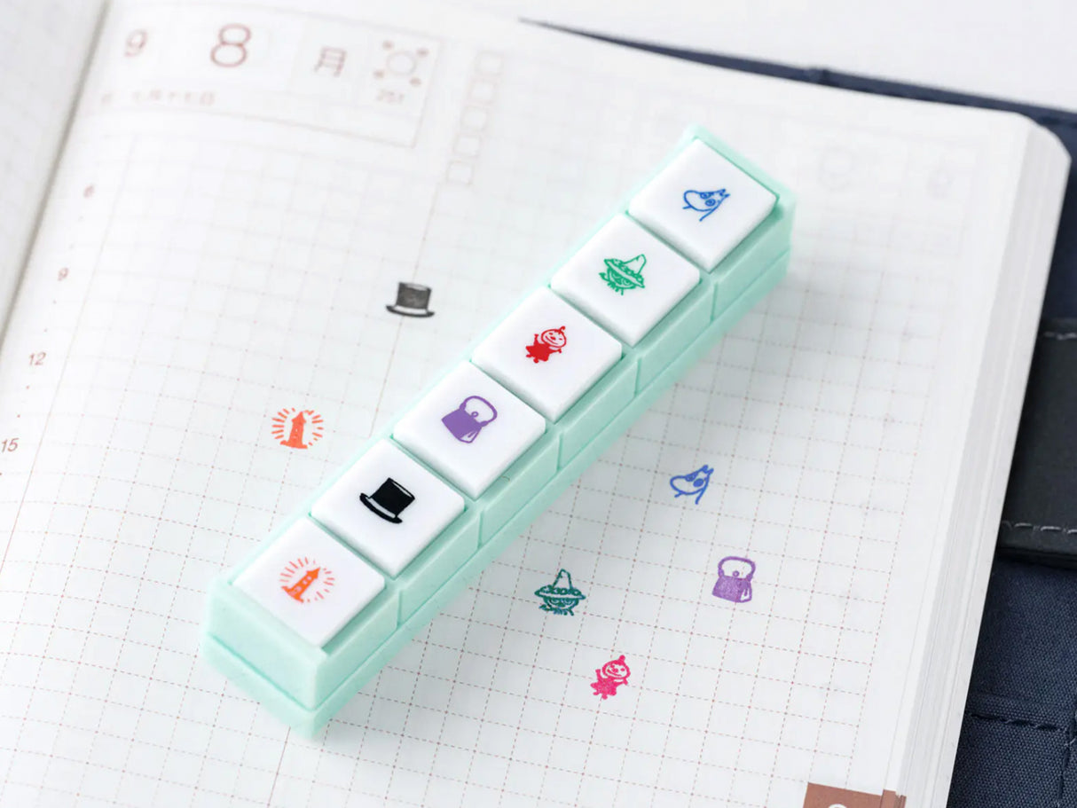 Kodomo no Kao x Hobonichi: Pochitto6 Push-Button Stamp - Moomin