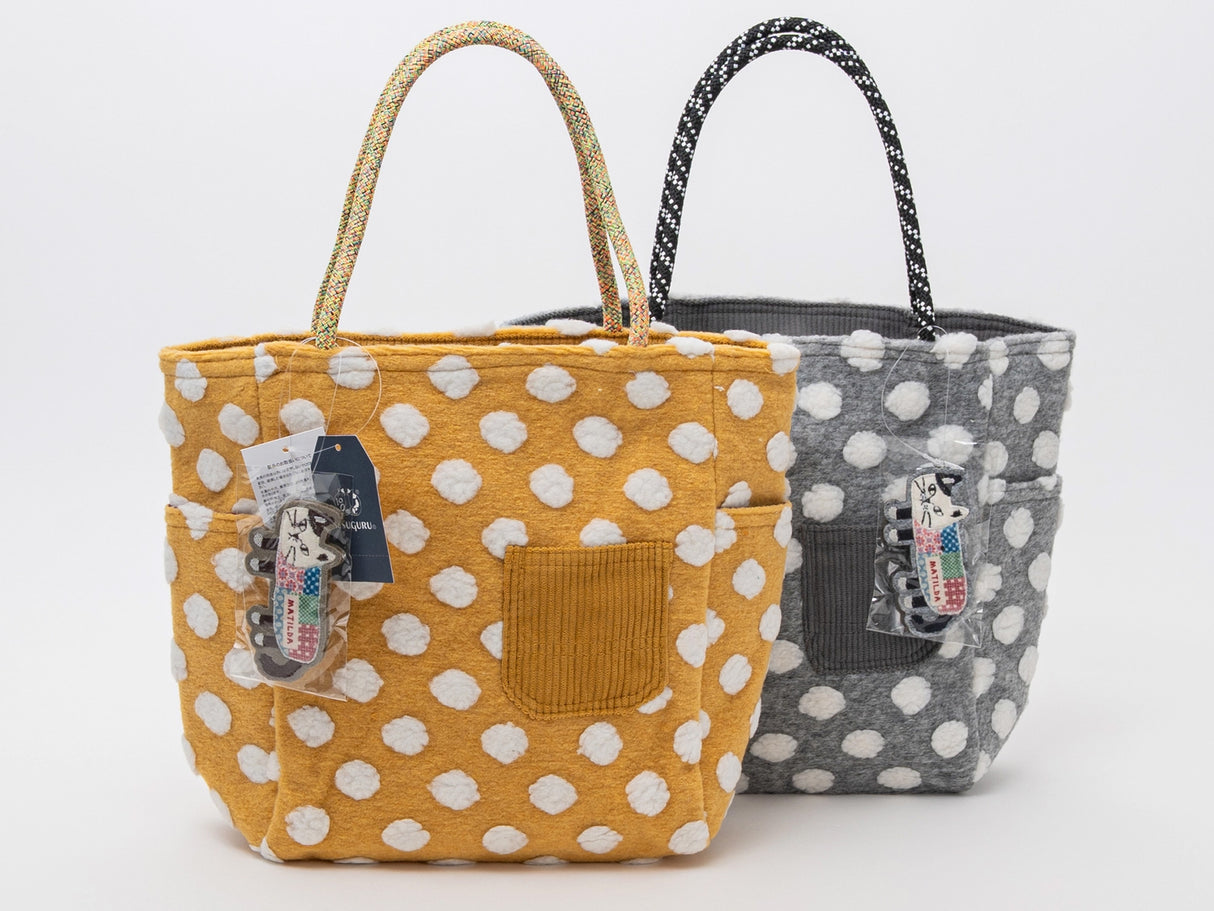 Kusuguru Japan Bobble Dot Textured Tote Bag