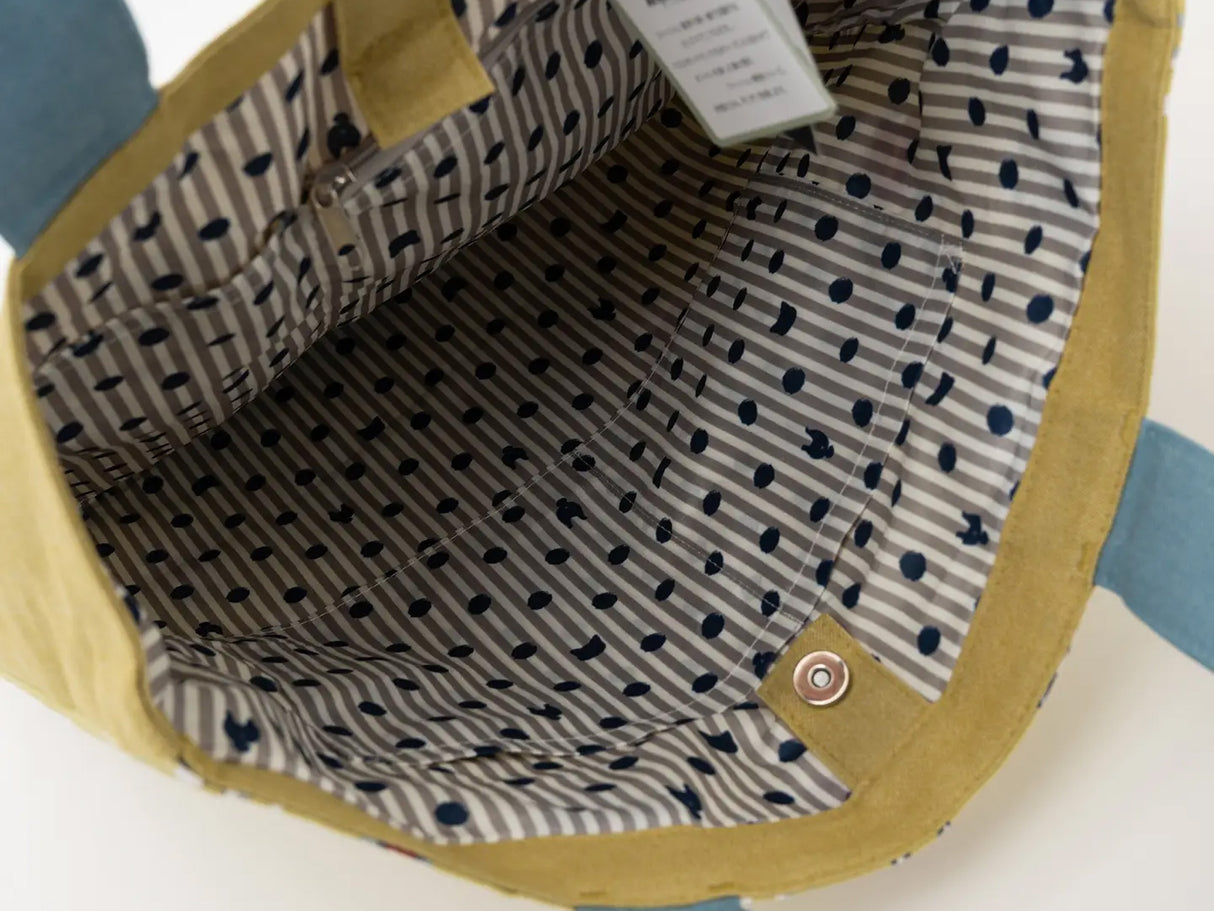 Kusuguru Japan Cat & French Bulldog Embroidered Tote Bag