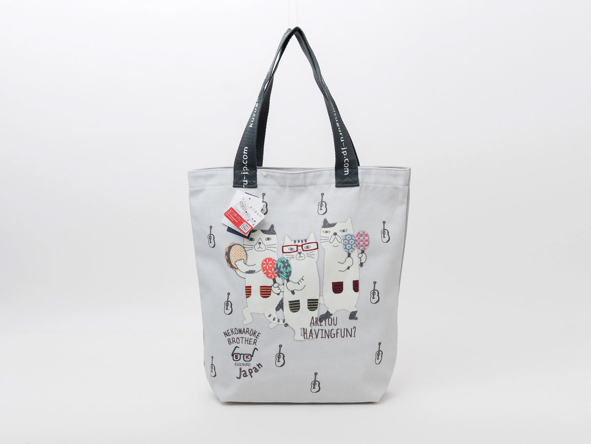Kusuguru Japan Three Musical Cats Tote Bag