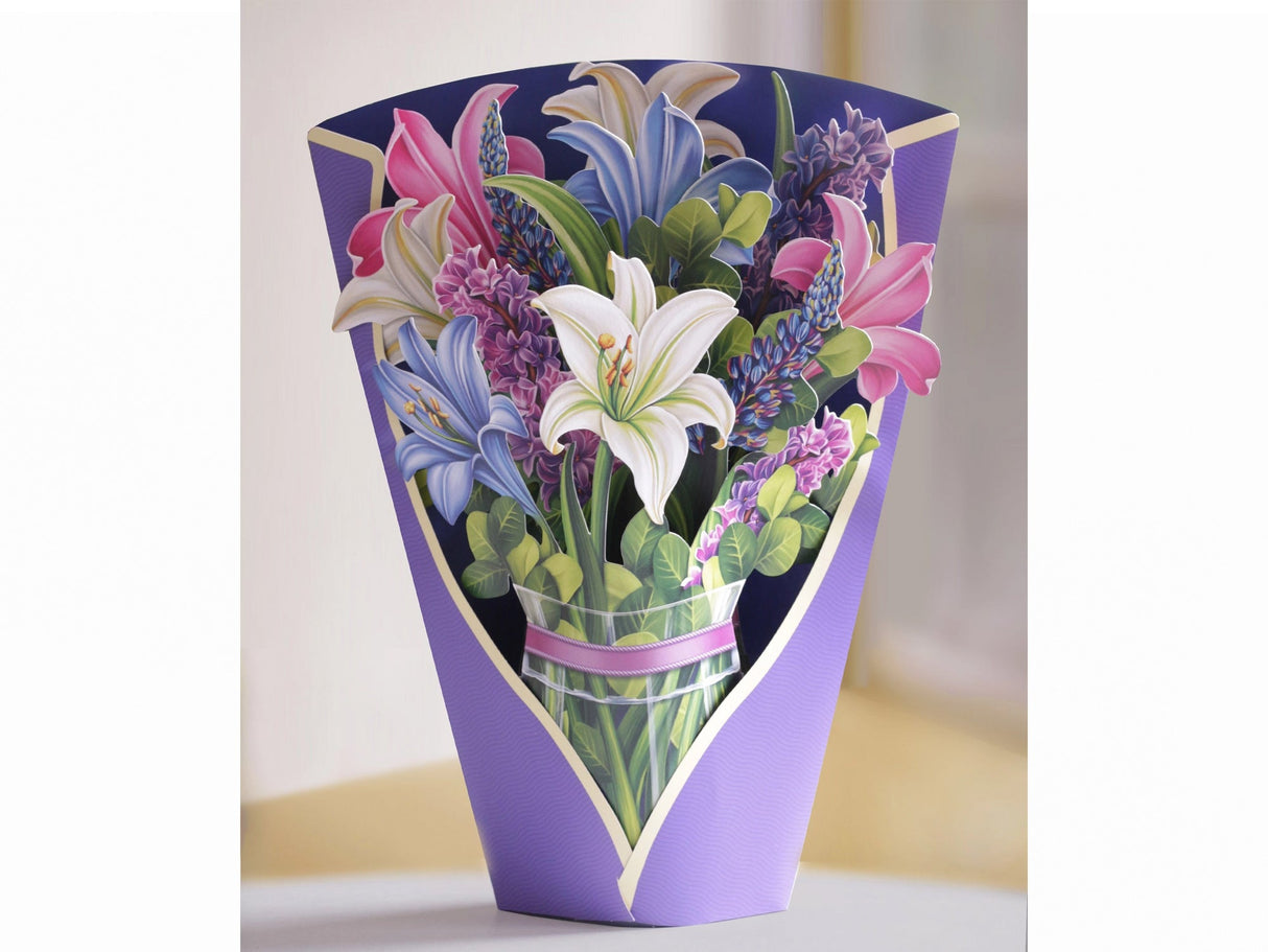 Lilies and Lupines Pop Up Greeting Bouquet