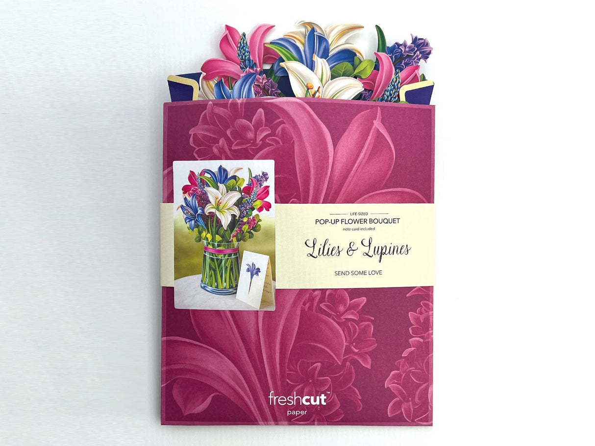 Lilies and Lupines Pop Up Greeting Bouquet