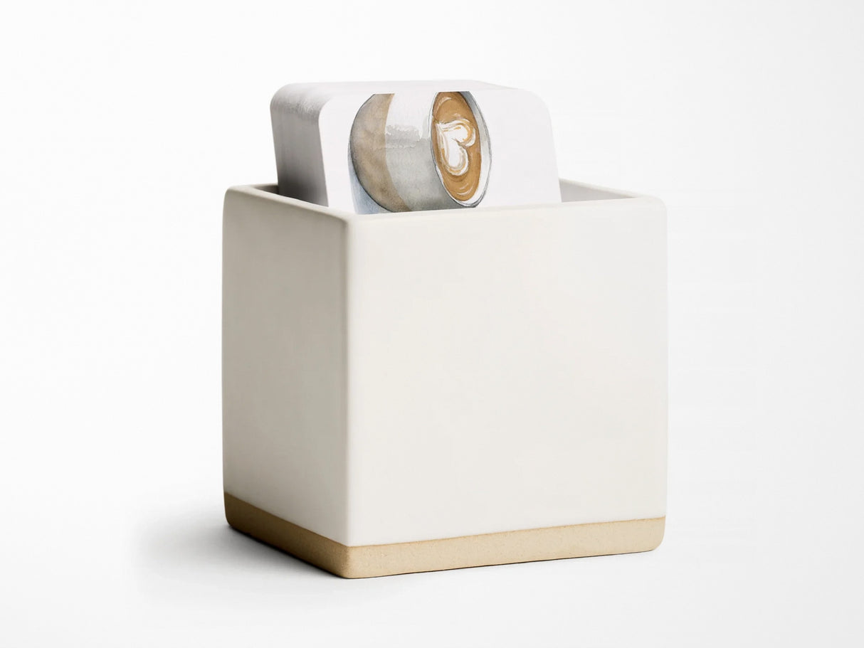 Little Notes Ceramic Holder - White