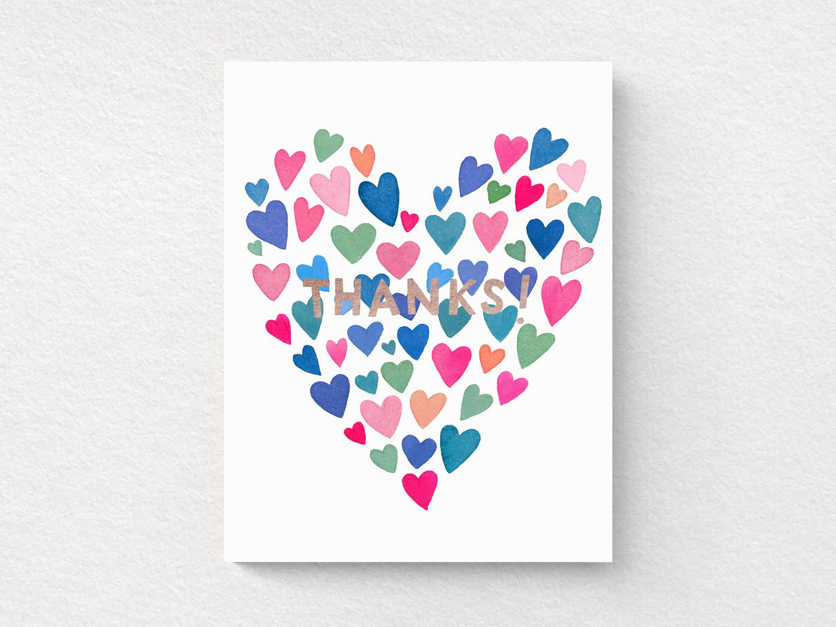 Many Hearts Thank You Greeting Cards Box of 6