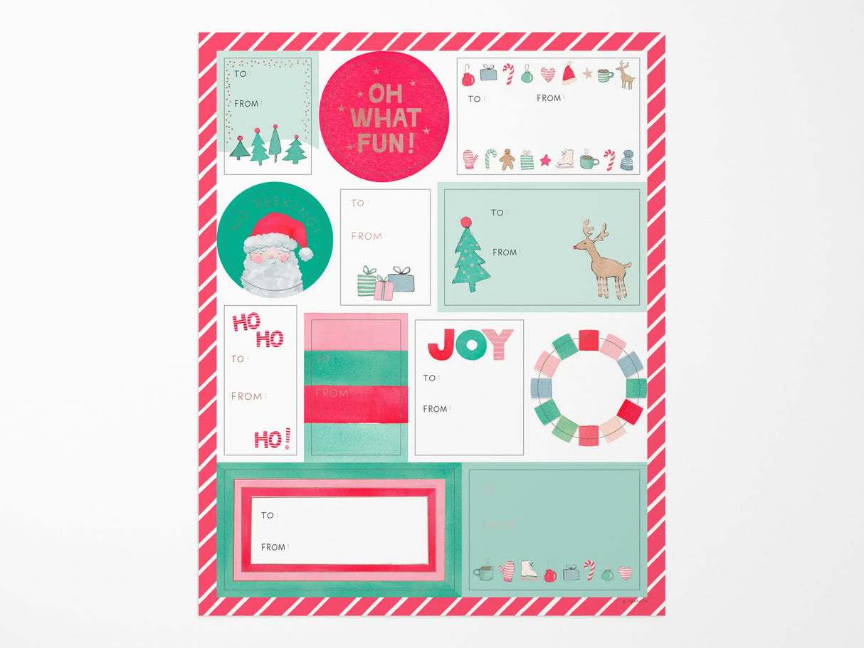 Merry Motif Gift Labels Sticker Sheets