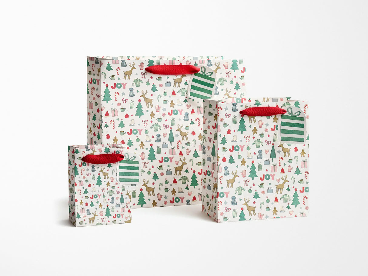 Merry Motif Holiday Gift Bag - Medium