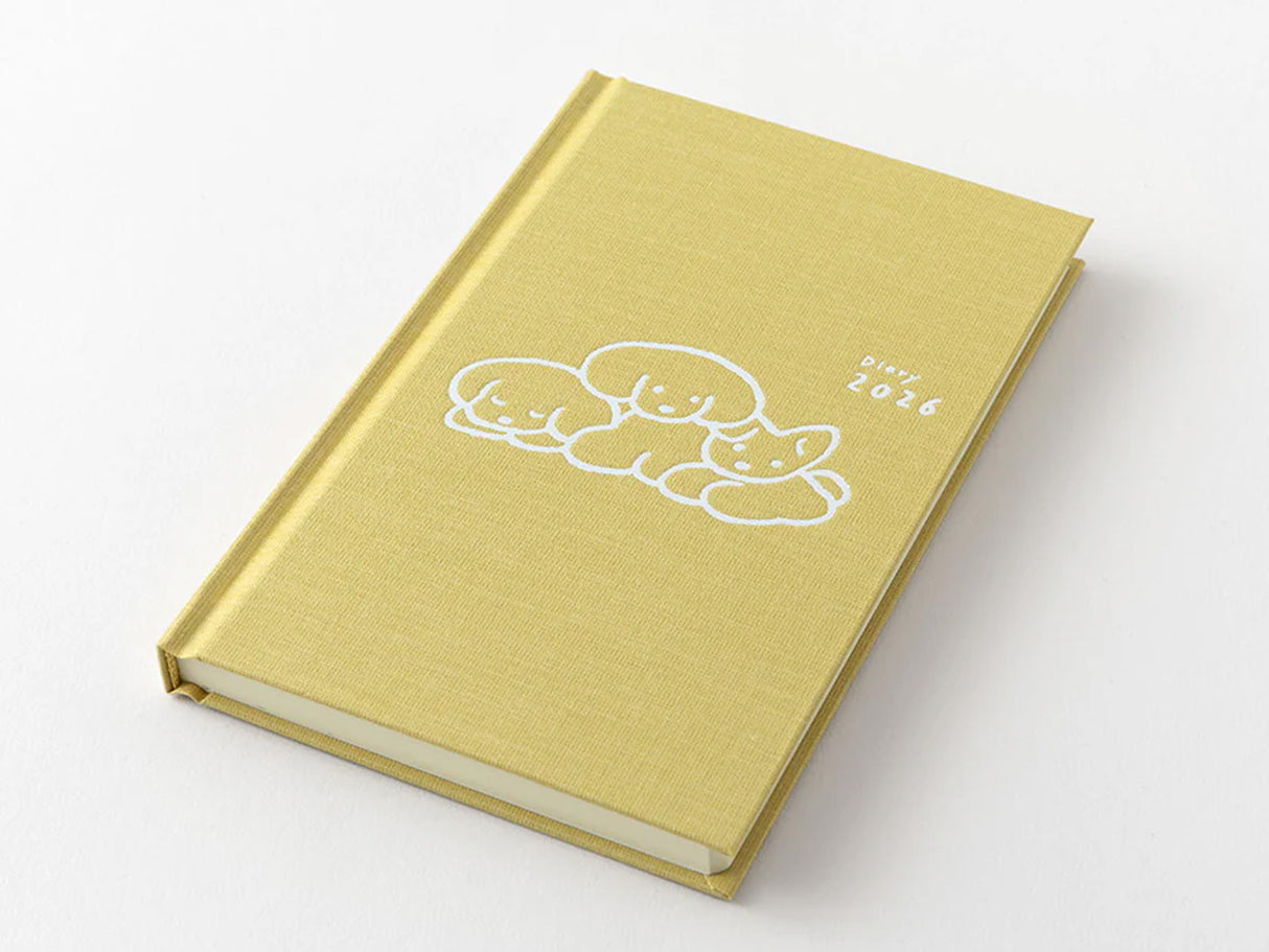 Midori Book Style Diary 2026 - Yellow Dog