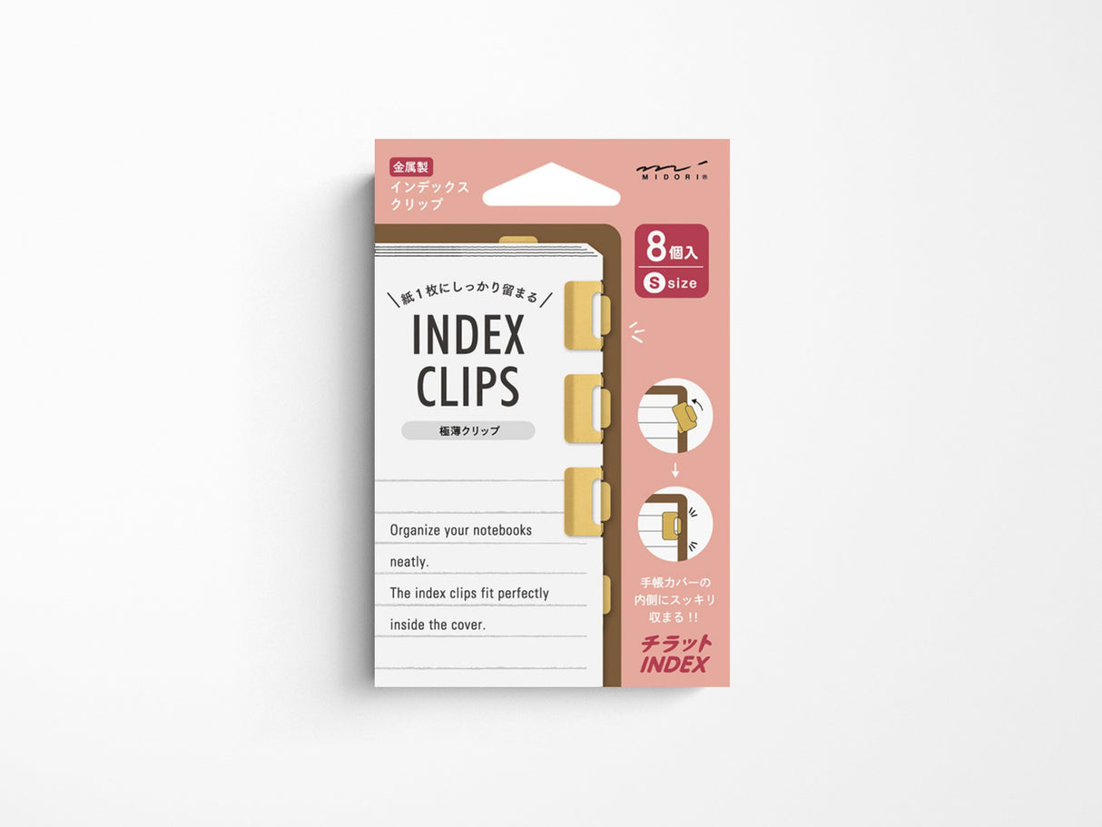 Midori Index Clips Chiratto Brass S