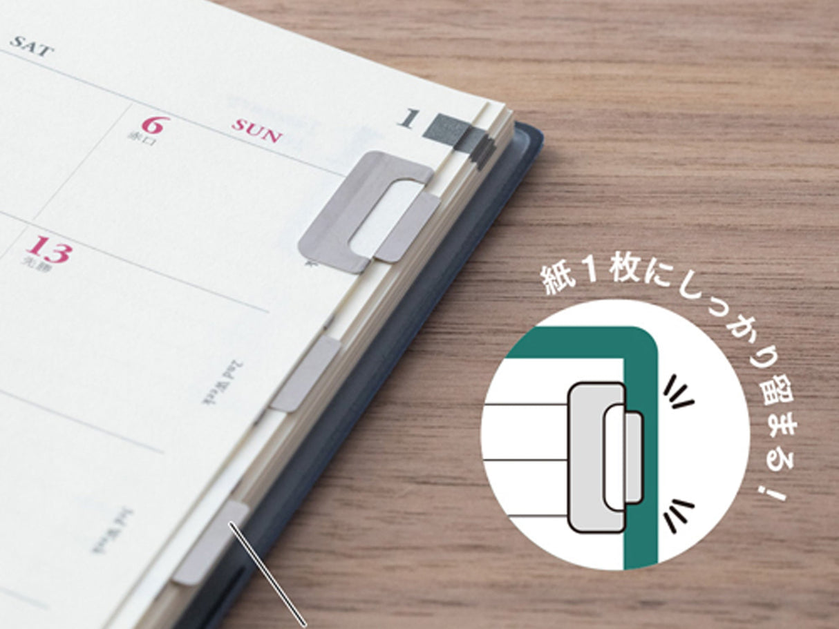 Midori Index Clips Chiratto Silver M