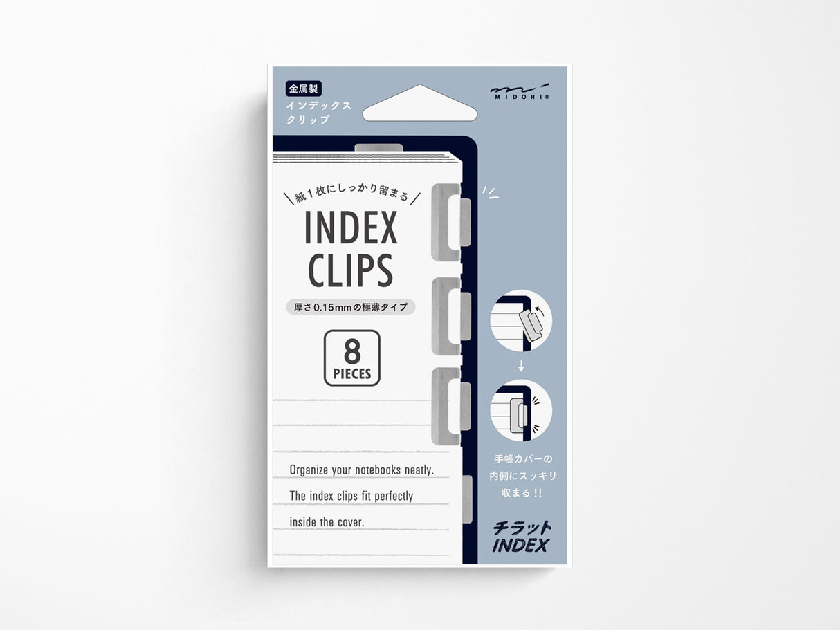 Midori Index Clips Chiratto Silver S