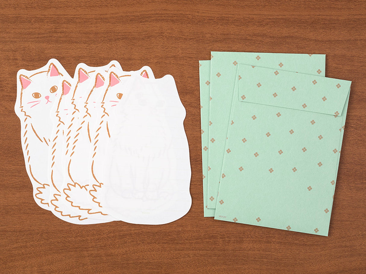 Midori Letter Set Die-Cut Cat