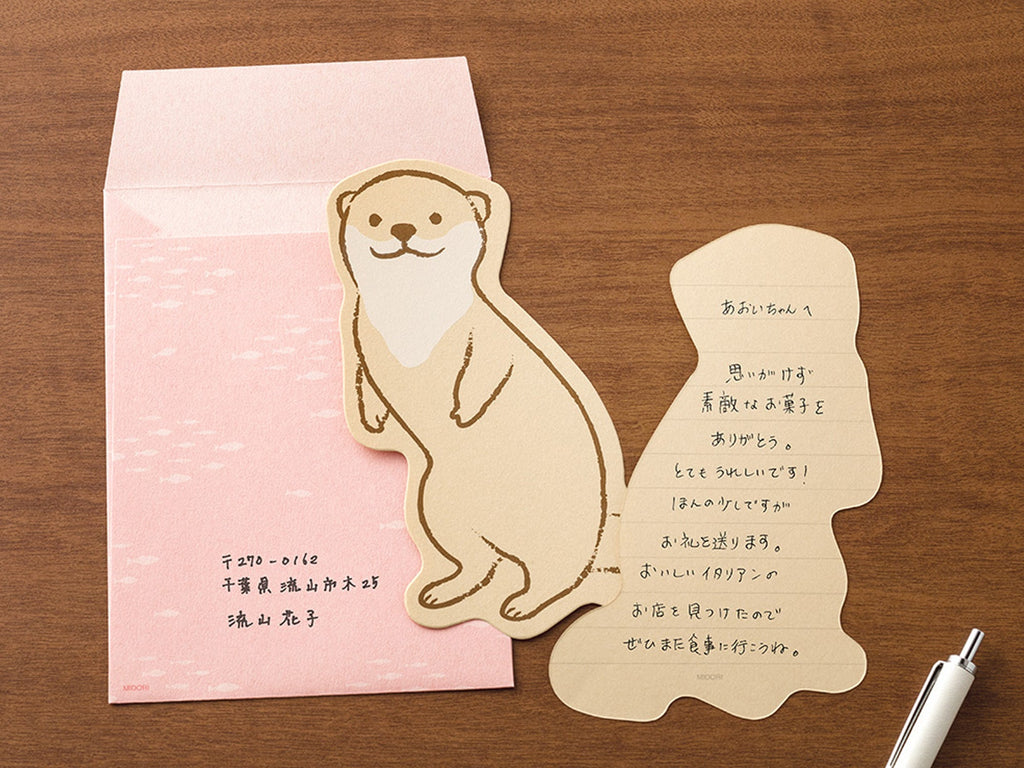 Midori Letter Set Die-Cut Otter