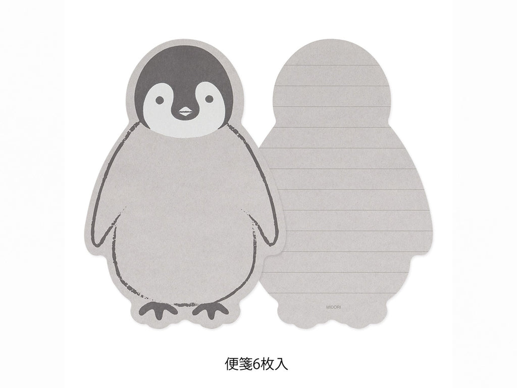 Midori Letter Set Die-Cut Penguin