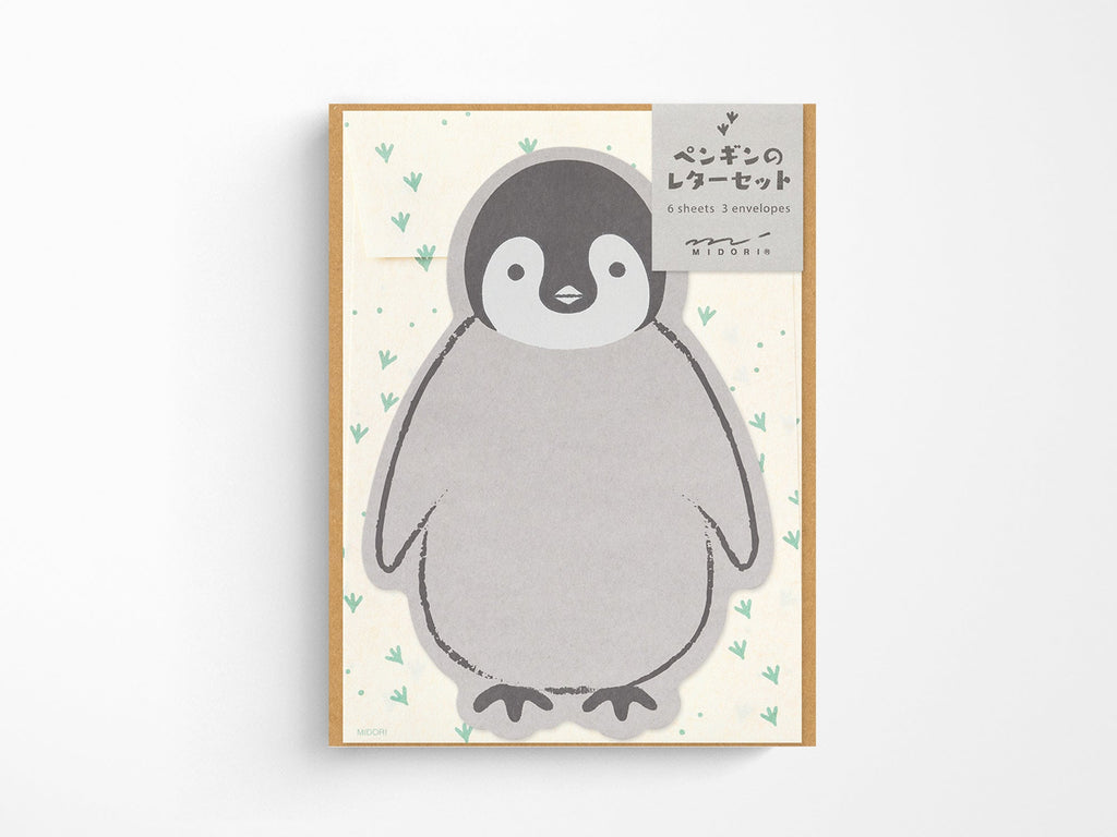 Midori Letter Set Die-Cut Penguin