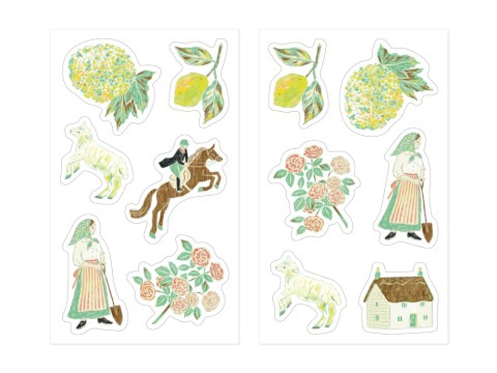 Midori Picture Book Stickers - Yellow Green