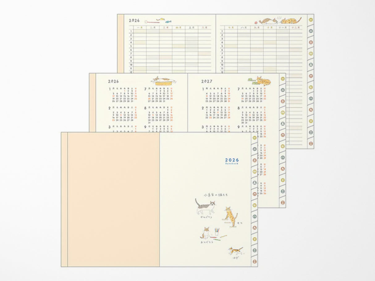 Midori Pocket Diary 2026 A6 - Cat
