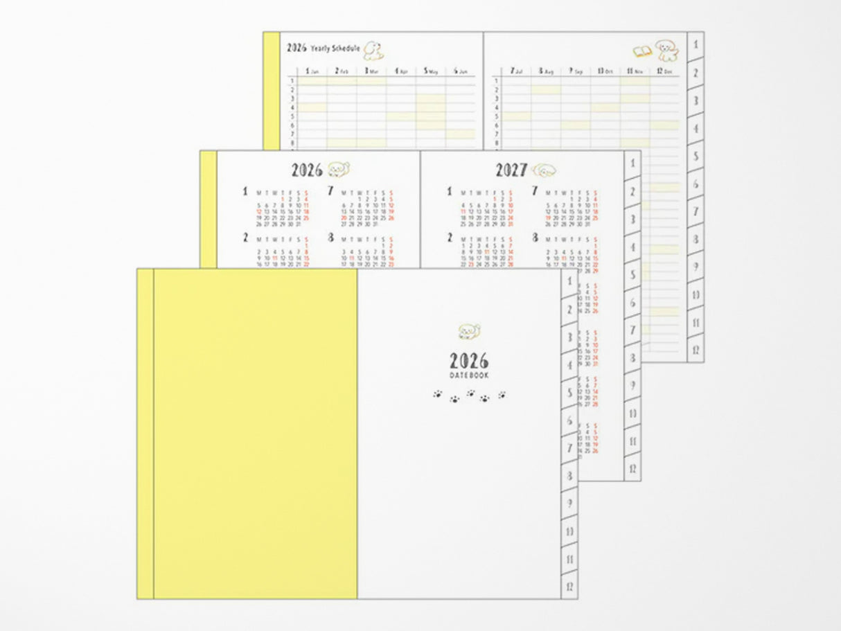 Midori Pocket Diary 2026 A6 - Dog