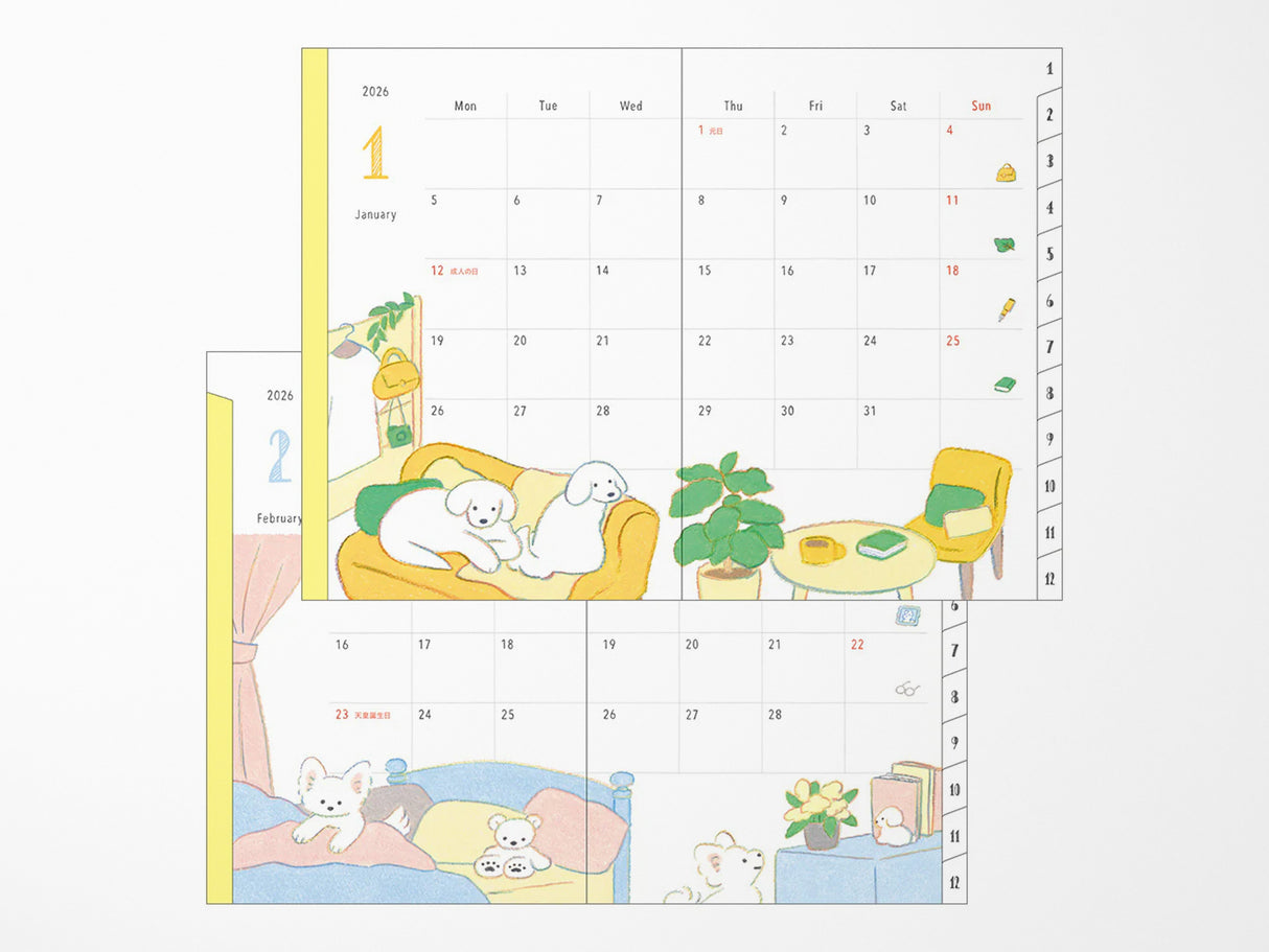 Midori Pocket Diary 2026 B6 - Dog