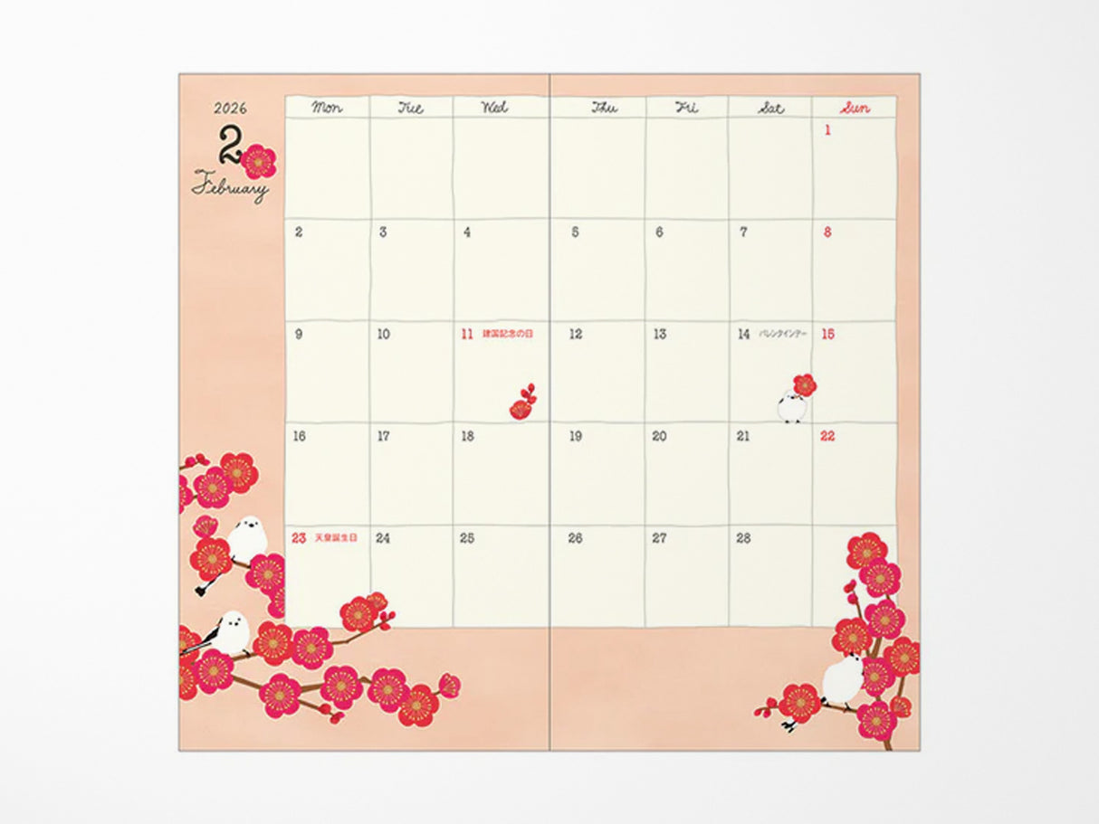 Midori Pocket Diary 2026 Slim - Bird