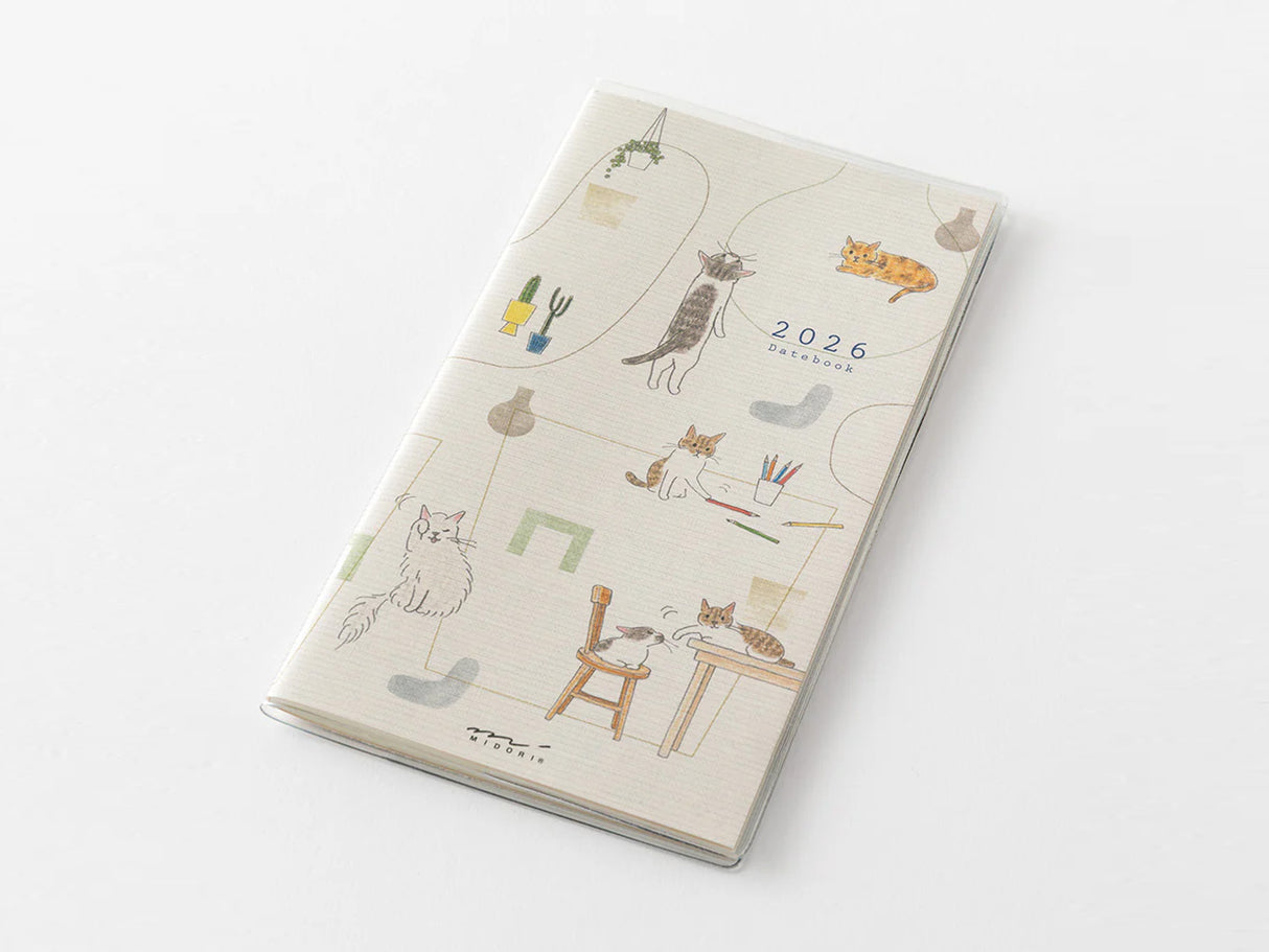Midori Pocket Diary 2026 Slim - Cat