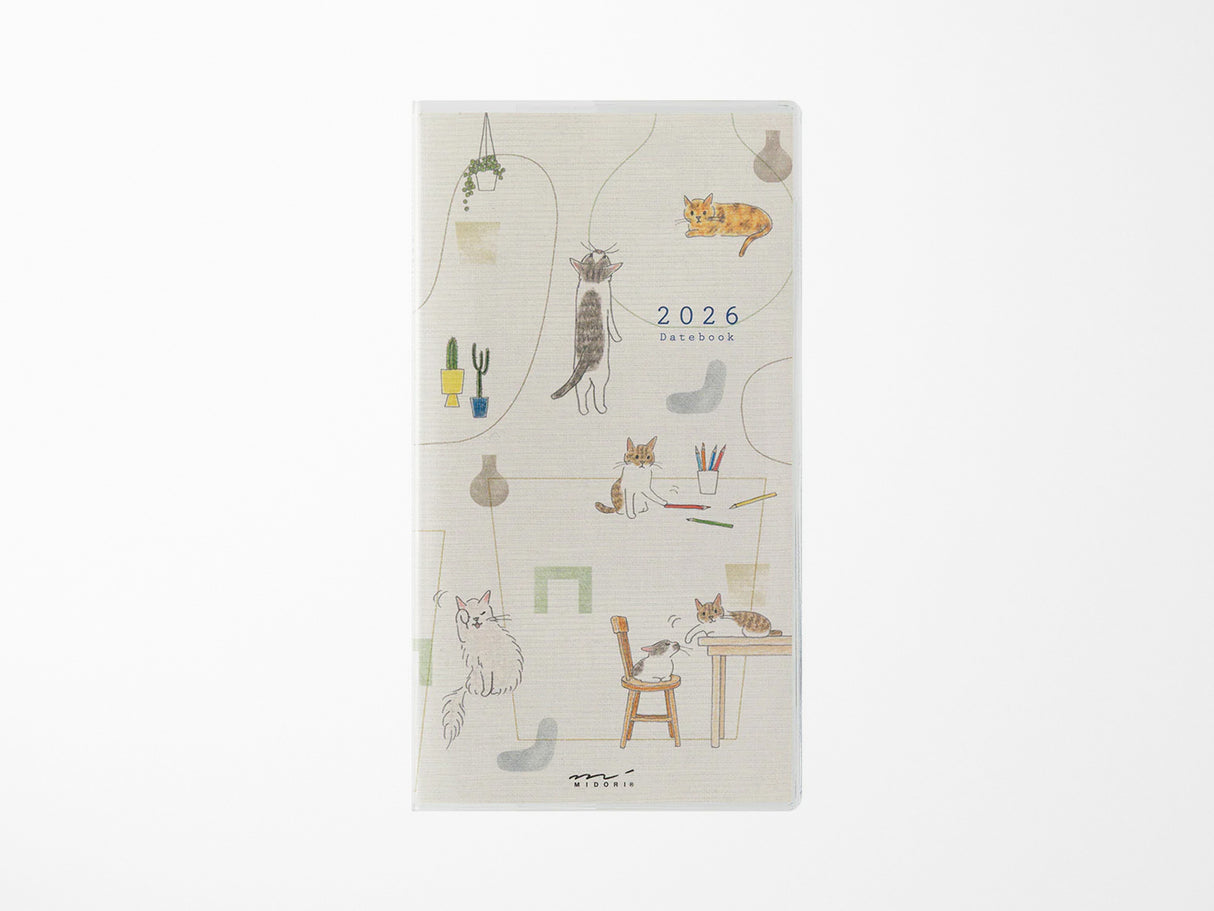 Midori Pocket Diary 2026 Slim - Cat