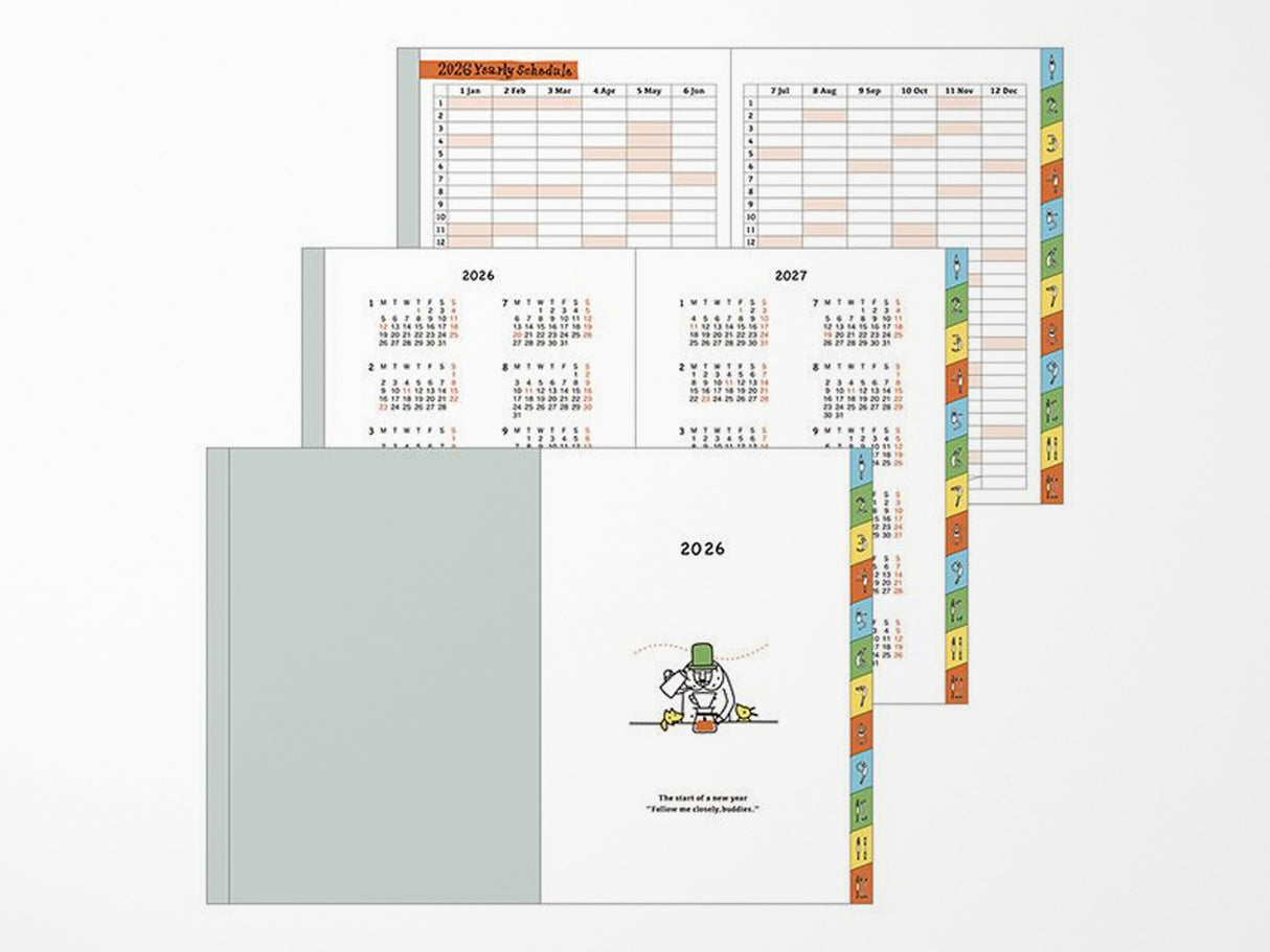 Midori Pocket Diary 2026 Weekly A6 - Ojisan